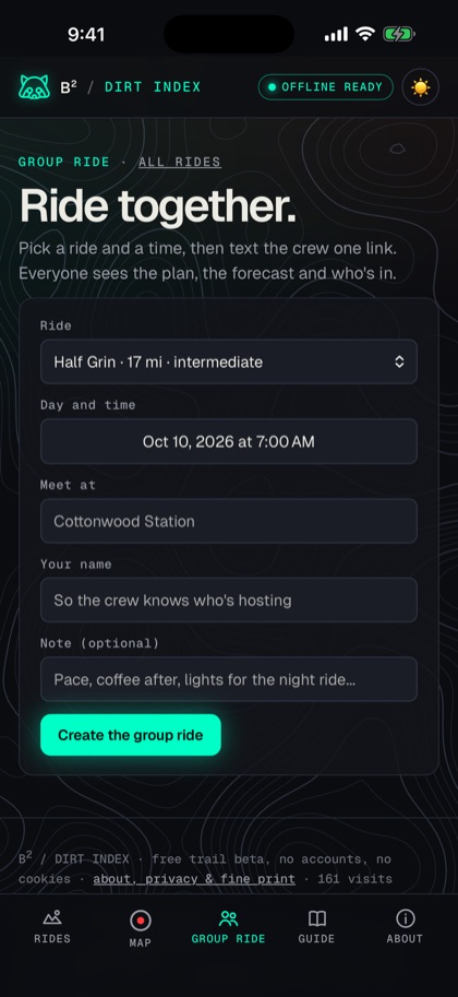 Planning a group ride