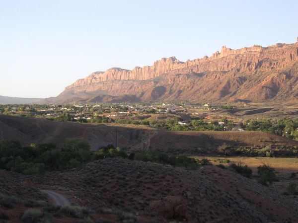 Moab Rim as Seen from Sand Flats Road, Moab, Utah