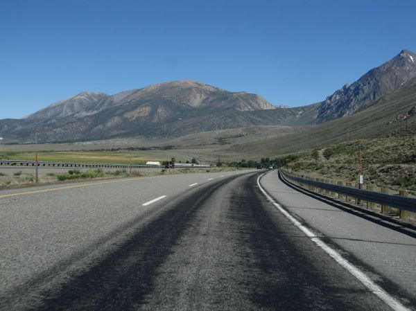 Mountain Peaks from U.S. 395 Near Mammoth Lakes, California