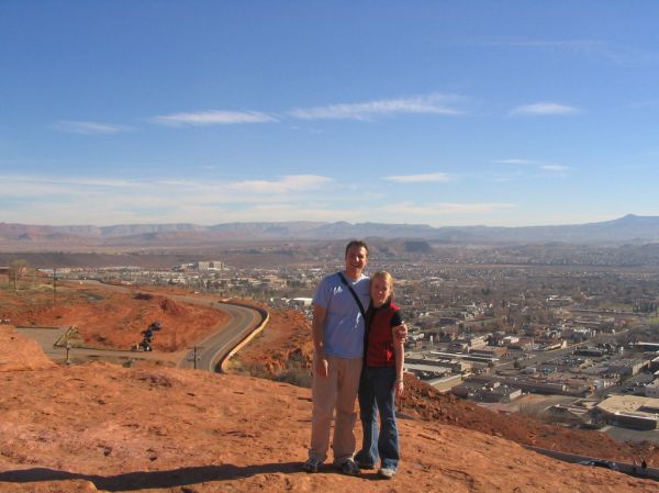 Ken and Alicia, View of St. George from Dixie Rock, Red Cliffs National Conservation Area,